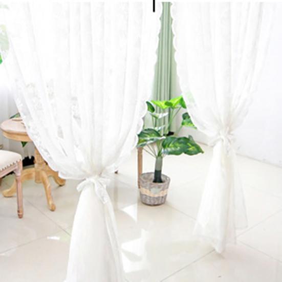 Yousheng Изысканная работа, обработка окон, износостойкая полиэстеровая белая кружевная панель, прозрачная занавеска для дома