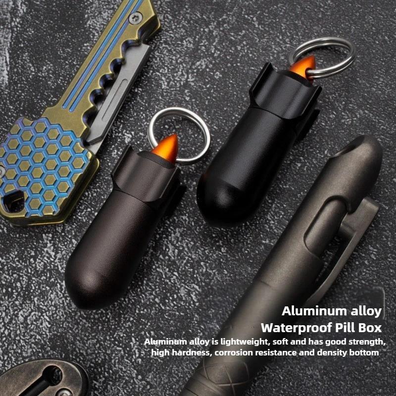Новая мини водонепроницаемая металлическая бутылка для хранения, портативная таблетница, алюминиевый сплав, EDC, герметичная капсула для хранения, инструмент для кемпинга на открытом воздухе
