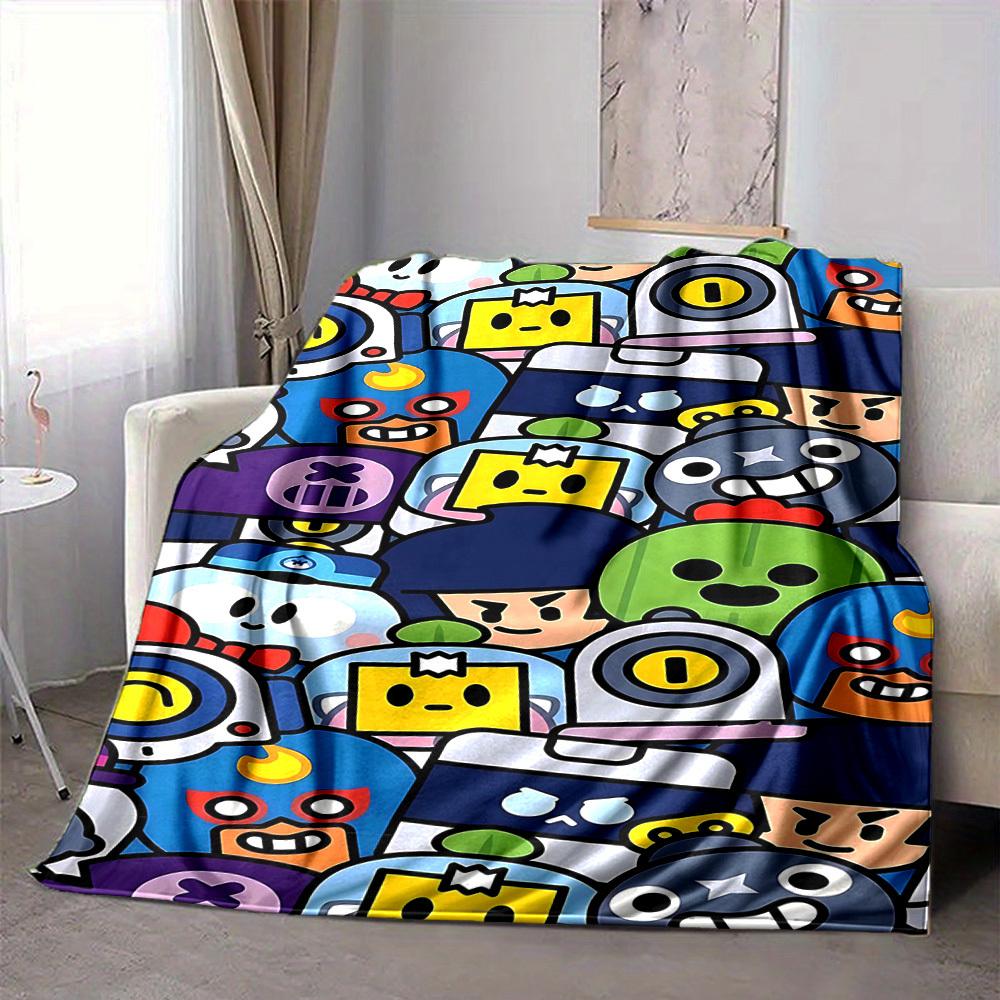 1pc Robot Toy Print Blanket   Lightweight Flannel Throw Blanket For Sofa, Bed, Living Room, Office, Outdoor Travel, Camping