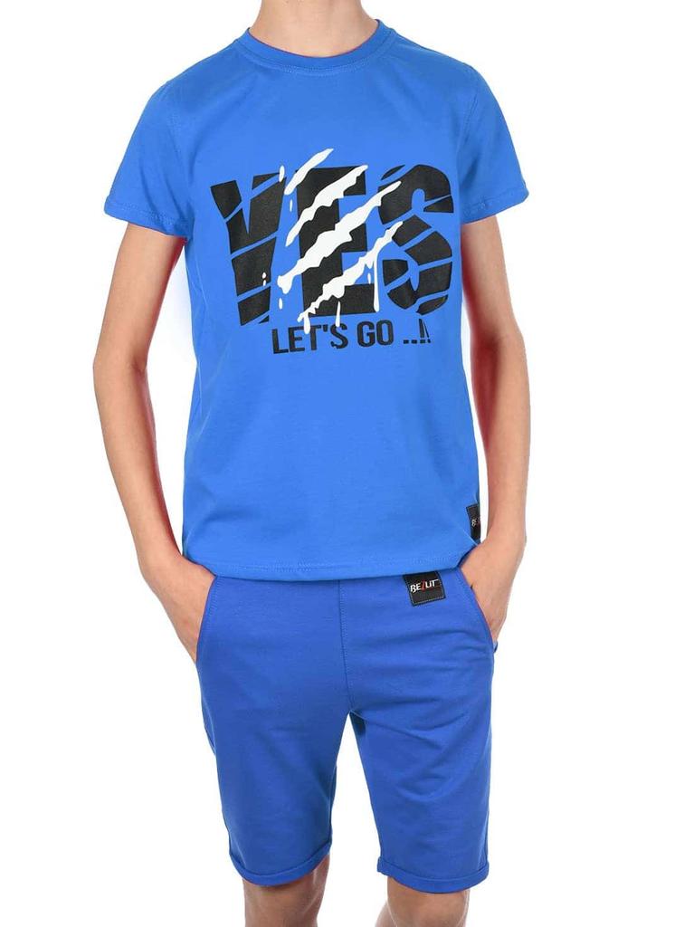 Летний комплект для мальчика Футболка YES и тканевые шорты