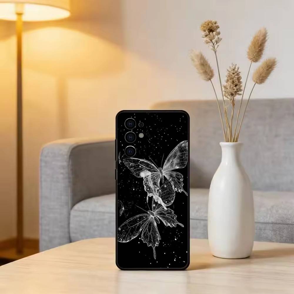 Dark Butterfly Series Phone Case For Samsung S25,S24,S21,S22,S23,S30,Ultra,S20,Plus,Fe,Lite,Note,10,Black Cover