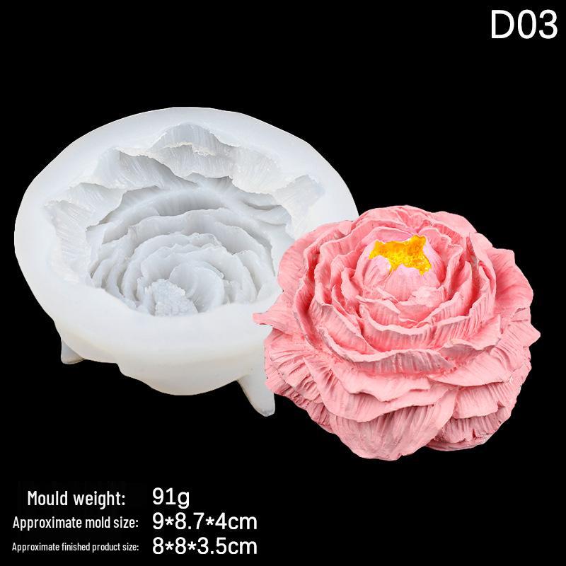 Peony Silicone Mold for Candles & Plaster