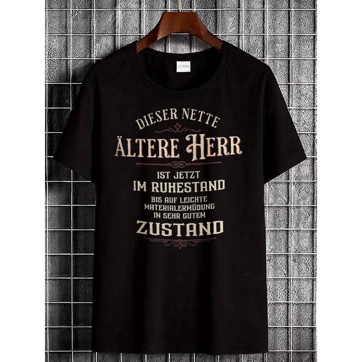Black T-Shirt Featuring German Text Design for a Retirement Party