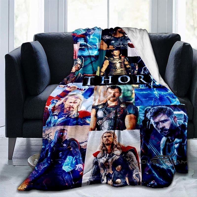 Customizable 2026 new Thor cartoon anime blankets bedroom decorations warm flannel sofa blankets suitable for home bedroom