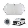 SEIWA IMP380 Folding Sunshade for Toyota UV Front Small Custom Design with Titanium Silver UV Protection Over Light Heat Car Heatstroke Extreme Car