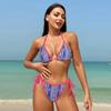 Винтажный пляжный купальник для отпуска, женский купальник с открытой спиной, трехточечный купальник Hulu, сексуальное бикини, тонкая строчка в различных цветах, пляжная одежда