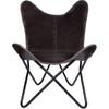 Vintage Lounge Accent Chair Classic Buffalo Leather Butterfly Chair Retro BKF