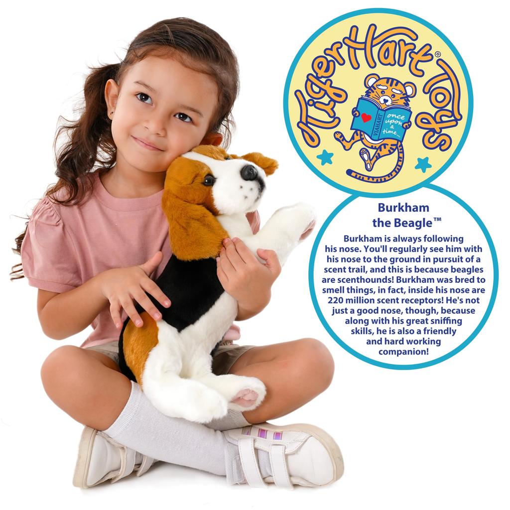 VIAHART Tiger Tale Toys Бигль Собака Большая Плюшевая Реалистичная Сидячая Игрушка Домашнее Животное, 12 дюймов (30см) (12 дюймов)