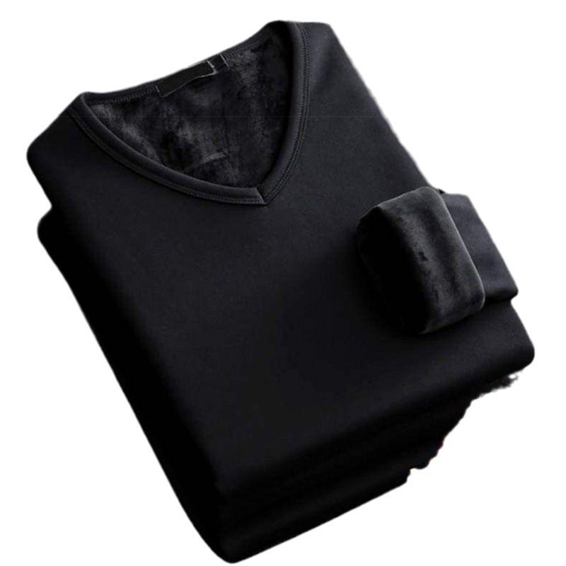 Clearance Velvet Thickened Base Layer Slimming Warm Long-Sleeve T-shirt for Men
