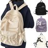 College Style Bow Backpack Large Capacity Canvas Shoulders Bag Cute Students School Bag  School