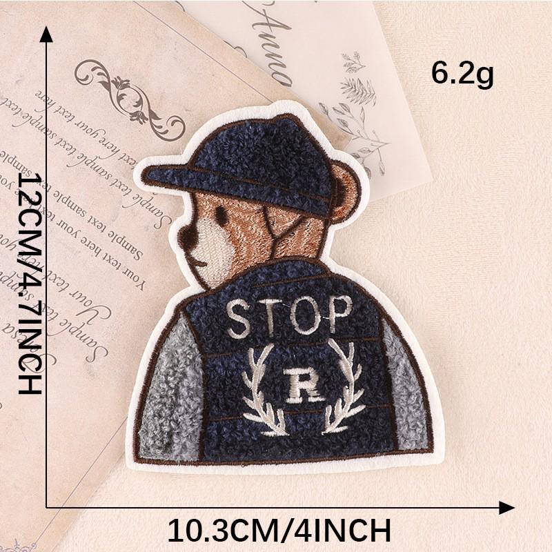 Вышитая нашивка с изображением мультяшного животного из синели - аксессуар для одежды и аппликация на полотенце