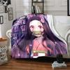 Demon Anime Group Flannel Blanket, Soft Polyester, Modern Design, All-Season for Camping, Travel, Gifts for holidays or birthdays