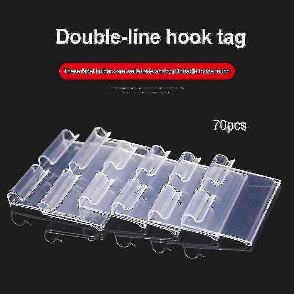 70 transparent plastic label holders, price tag holders, plastic shelf labels
