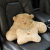 Plush Cartoon Bear Car Headrest Pillow - Lumbar & Neck Support Cushion for Car Comfort & Backrest Decoration