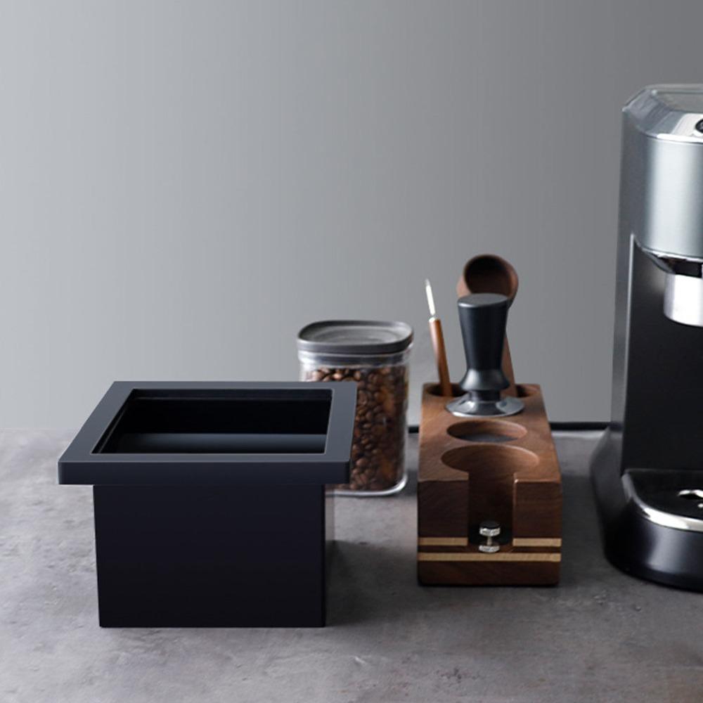 Bottomless Ground Knock Box Black Rubber Residue Box Durable Coffee Knock Box Home Coffee Bar