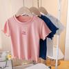 Футболка с оборками для девочек в корейском стиле, летний универсальный однотонный летний модный топ
