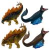 Realistic and Super Cool Miniature Planet Dinosaur Infinity 3 Set of Stegosaurus and Mosasaurus Figures, 4 (Blue/Brown) (Blue/Brown)