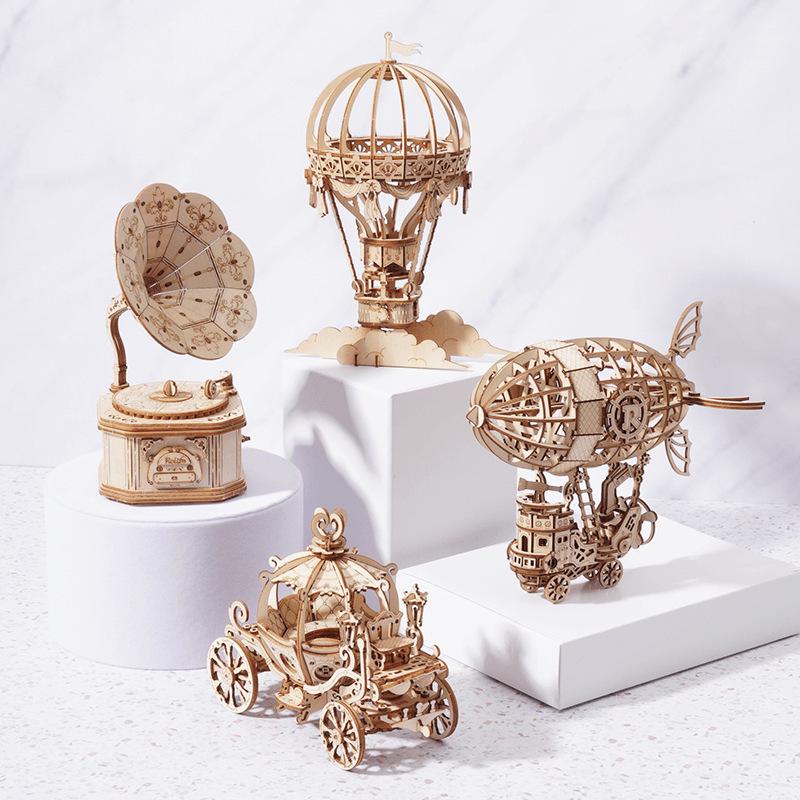 Rorate Rolai 3D Деревянный Пазл - Ручная Работа Настольное Украшение и Развивающая Игрушка