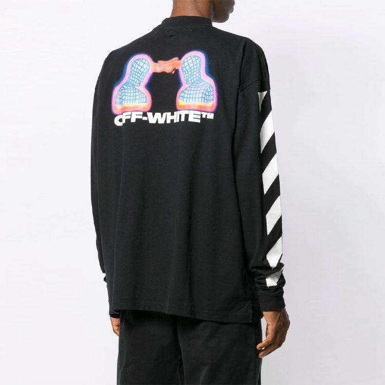 OFF WHITE Диагональная термофутболка с длинным рукавом OMAB032E191850061088