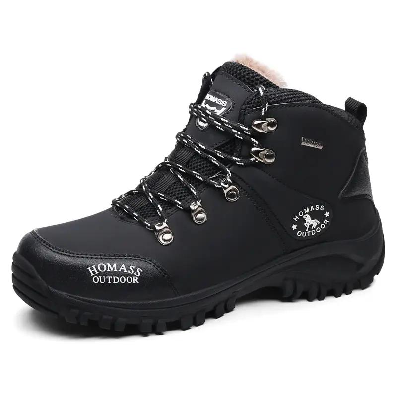 Men's Hiking Boots Warm Waterproof Boots Outdoor Sports Shoes Winter Snow Boots for Men