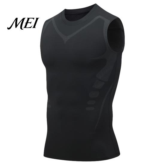 Calorie Burning Compression Vest Men's Tank Top, High Stretch Quick Dry Athletic for Basketball Core Tightening Workout Running, Posture Corrector