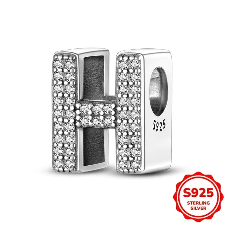 Trendy Fashion Classic 26 Alphabet Letters Charm Bead Components Bead Components Authentic Original Retro Zircon Copper Metal Designed For Women