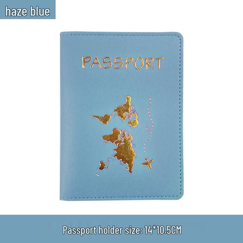 Customizable PU Leather Passport Cover with Hot Stamped Logo, Map, Luggage Tag, & Passport Holder Set