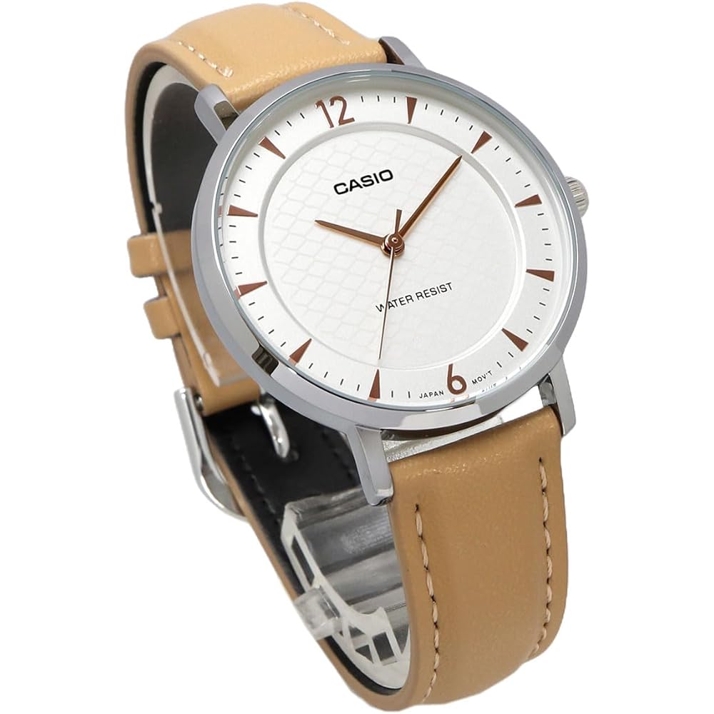Casio Analog Quartz Women's Watch LTP-VT04L-7A1 Beige Leather Band Overseas Model