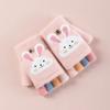 Cartoon Rabbit Five Finger Children's Gloves for Winter Flip Knitted Warmth, Convenient and Practical  Thickenedgo  Out