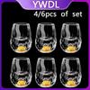 4/6pcs Diamond Crystal Liquor Glasses Set Vodka Shot Glass Wine Glasses Whiskey Glass Spirits Sake Soju Brandy Tea Cup 15ml