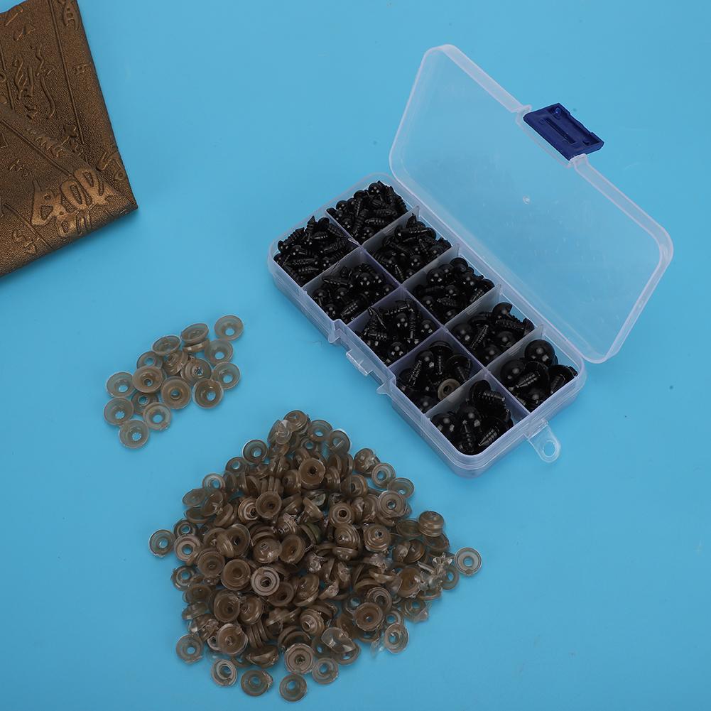 240pcs Safety Black Doll Eyes Plastic Screw Type for Teddy Bear Doll Animal Hand Craft Felted Toy