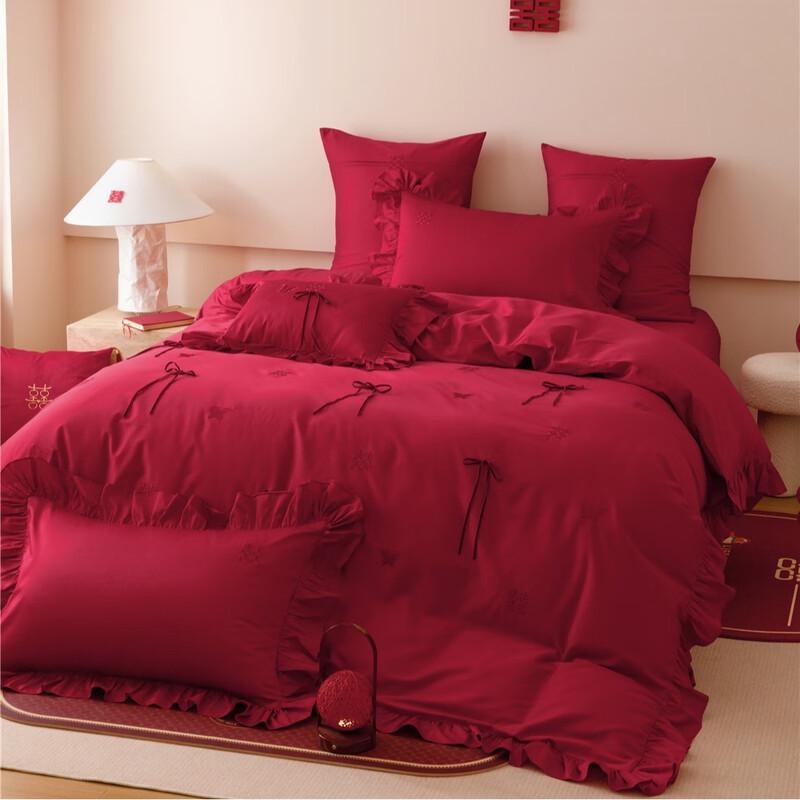 OEING Joyful Red Wedding Bedding Set