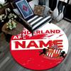 Custom Name,Sunderland A.F.C pattern round rug,Carpet Rug for Living Room Bedroom Playroom ,Non-slip Floor Mat,Holiday Gifts and Birthday Gifts.