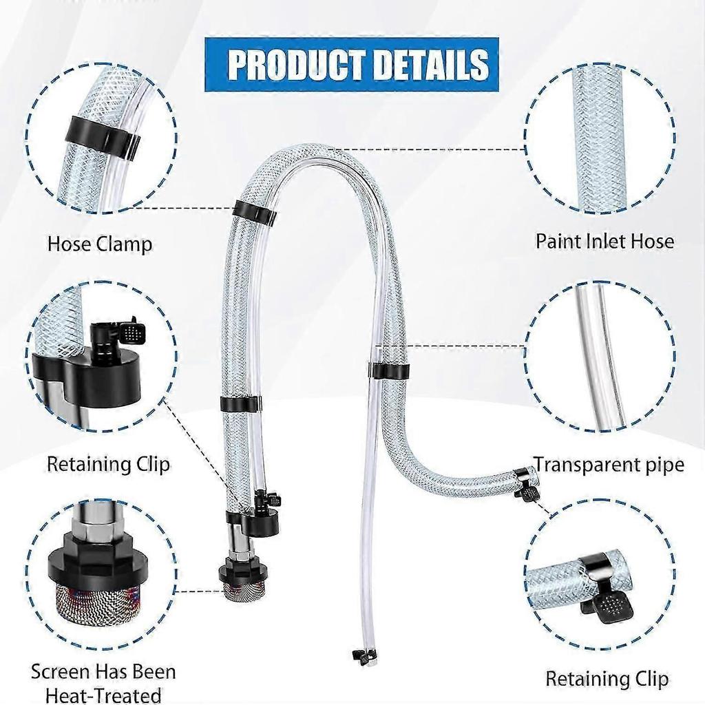 GX21 Paint Sprayer Suction Hose Heavy Duty Replacement for Stable Flow and Uniform Coating less
