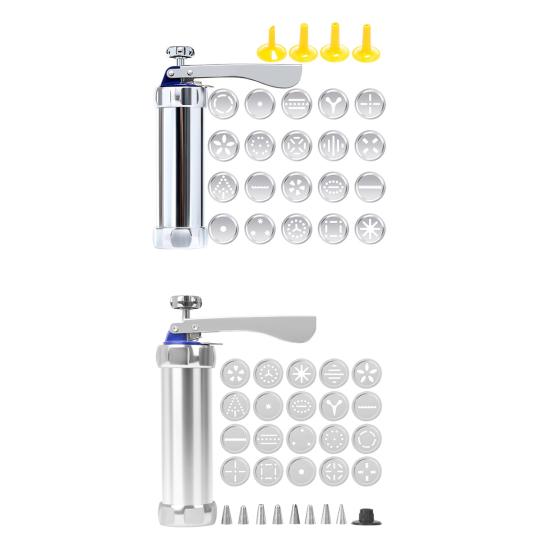 Пресс для печенья из алюминиевого сплава с дисками и насадками Легко сжимаемый прибор для приготовления печенья Безопасно для мытья в посудомоечной машине