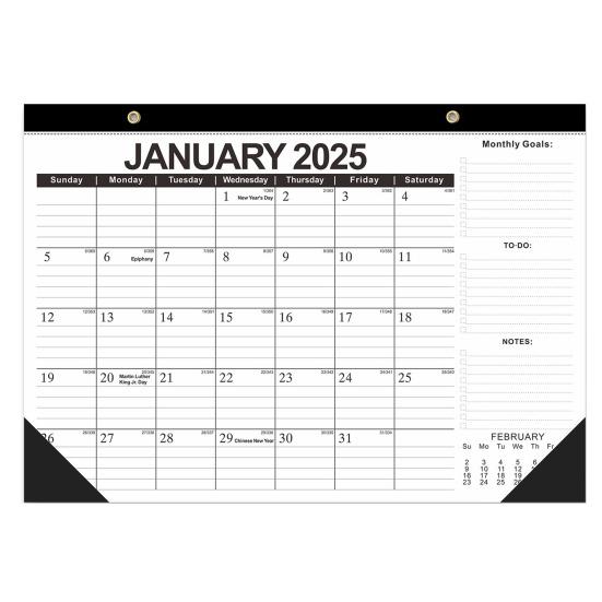 2025/01-2026/06 Календарь Настенный календарь с отверстиями для подвешивания Премиум бумага Прочная четкая печать Ежегодный планировщик Календарь