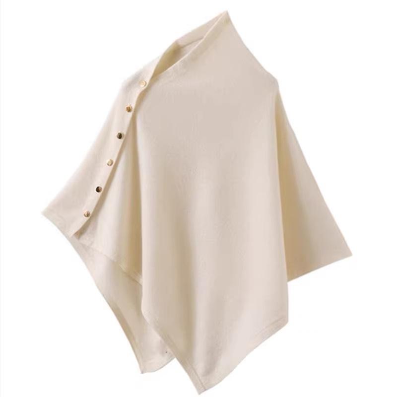 Ladies' Shawl - Elegant, Simple and Luxurious Multifunctional Scarf with Metal Snap Design, Soft and Breathable, Suitable for Office or Night Outings
