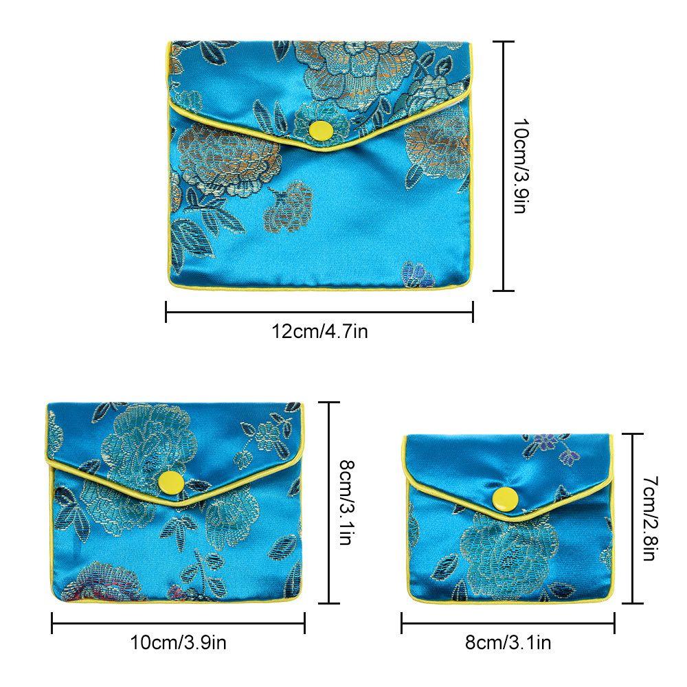 Brocade Portable Handmade Zipper Jewelry Bag Storage Pouch Snap Case Embroidery Bag