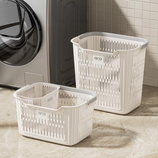 Корзина для белья Дышащая сетчатая корзина для хранения с ручкой Корзина для грязной одежды со встроенной корзиной для нижнего белья для одежды, игрушек, ванной комнаты, стирки