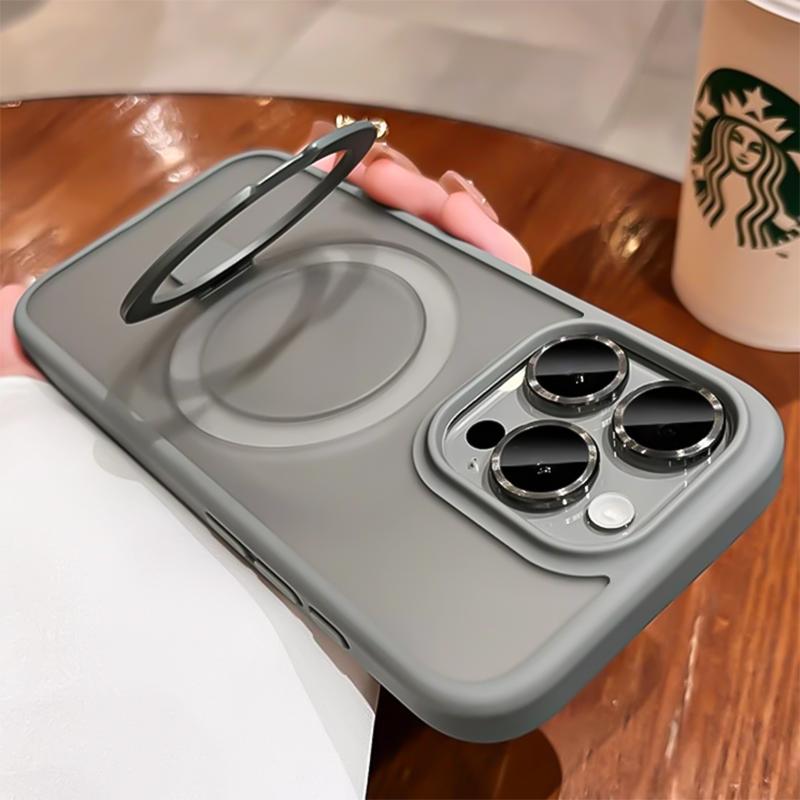 Magnetic Metal Ring Bracket Case For 16 17 Pro Max 14 Plus 12 13 15 Pro Max 16E For Magsafe Camera Protection Phone Cover