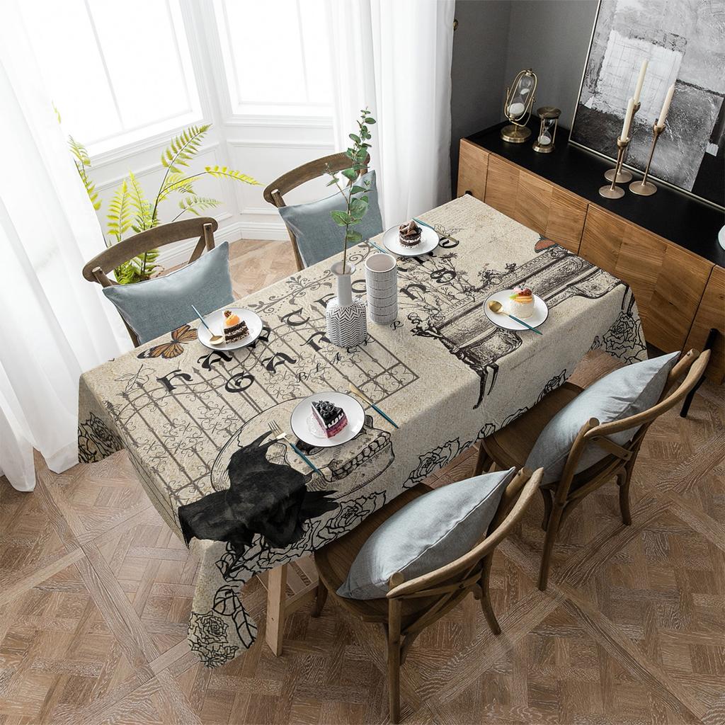 Скатерть со скелетом ворона на Хэллоуин, водонепроницаемая, для свадебной вечеринки, обеденный стол, прямоугольная скатерть, украшение кухни
