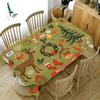 Christmas Tablecloth Snowflake Pattern Rectangular Tablecloth Household Dining Table Coffee Table Cloth Antifouling Decorations