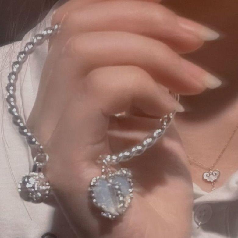 17KM Циркон Ins браслеты для женщин корейская мода милые девушки сверкающий полое сердце нежный браслет-цепочка ювелирные изделия для вечеринок подарки