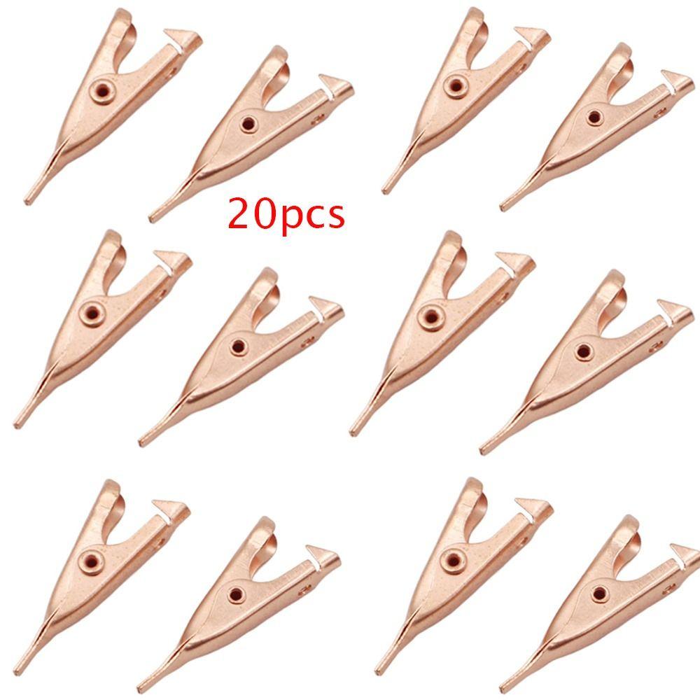 20pcs Copper Copper Plated  Alligator Clips Electrical Testing Clips  Electrical Battery Clamp Test
