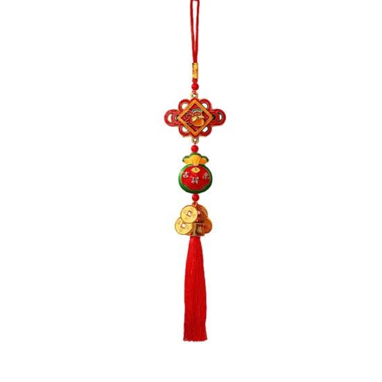 Chinese New Year Decorations 2026 Year of Horse Lucky Charm with Tassel Feng Shui Hanging Pendants for Wealth Good Luck