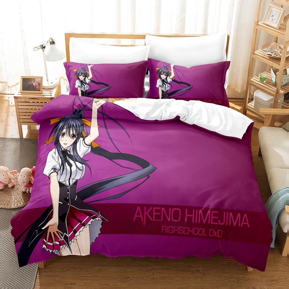New Kawaii High School DxD Bedding Set Single Twin Full Queen King Size Bed Set Adult Kid Bedroom Duvet Cover Sets Anime Bed
