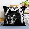 Красивая черная наволочка для подушки с норвежской кошкой, напечатанная, из матового флиса, на ощупь как кожа младенца, экологичная сублимационная печать