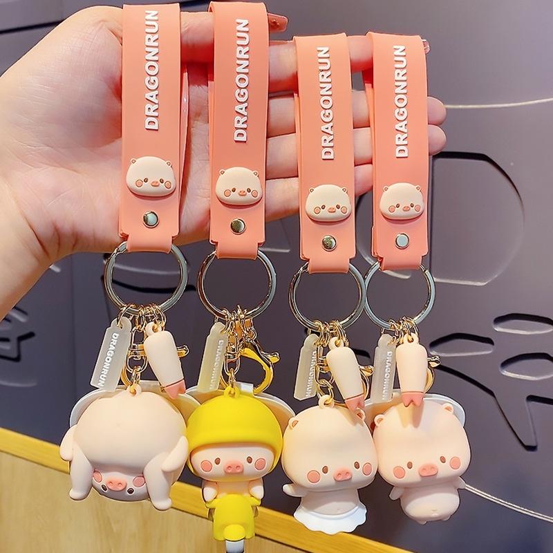 Милый 3D брелок в виде свинки Официальный дизайн Piggy Материал ПВХ Идеальный подарок на дни рождения и вечеринки