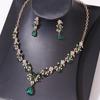 Flower Bridal Jewelry Set Vintage Necklace Earrings Set Exquisite Flower Choker Necklace Set  Women