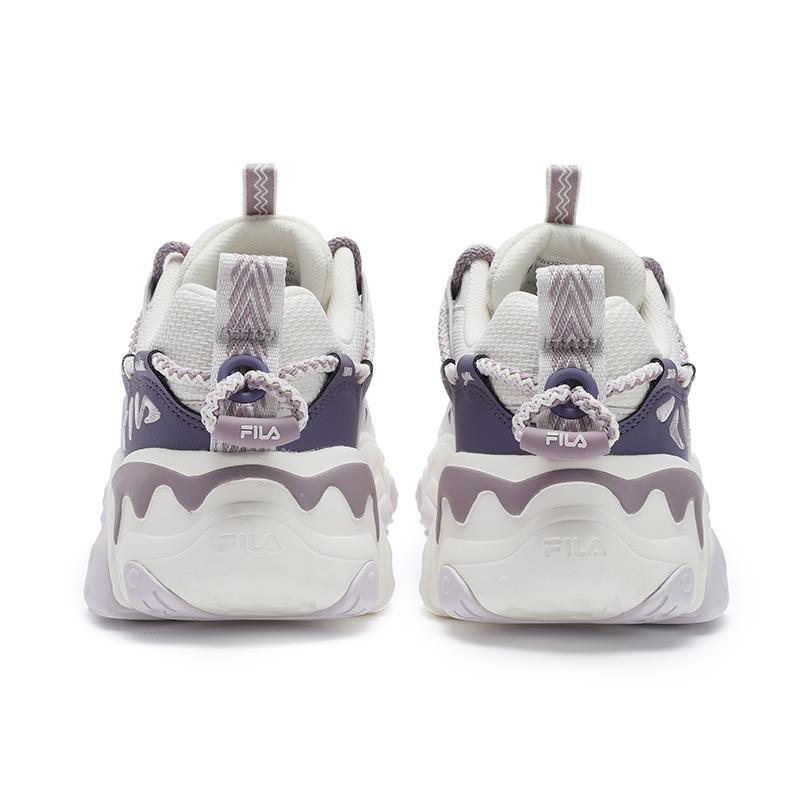 Fila FLUID 5 Нескользящие Устойчивые к истиранию Низкие Повседневные Кроссовки Женские Бело-Фиолетовые F12W432101FGO